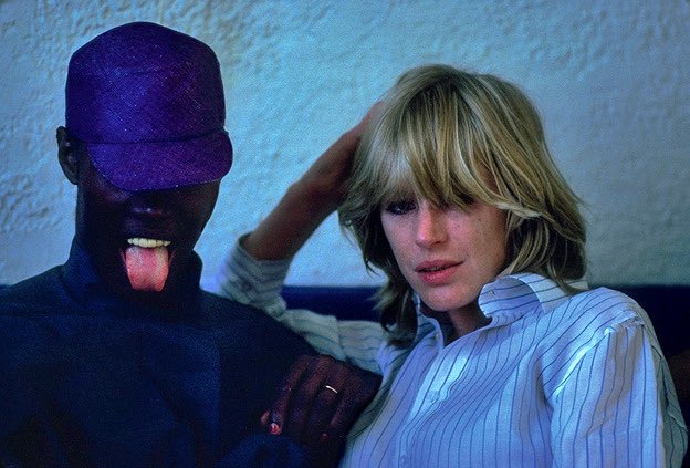 Grace Jones and Marianne Faithfull, striking a pose. That’s a whole lotta woman for the one photograph.

1987.