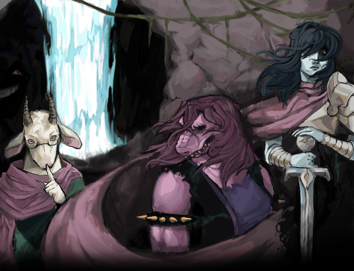 coarzia's tweet image. Sanity declines #DELTARUNE
I never do full background illustrations so I know it's kind of wonky, but yay another funger-styled art