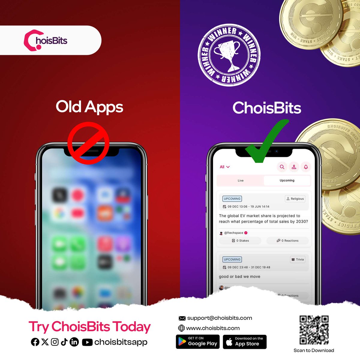 choisbitsapp's tweet photo. You’ve used apps that give you likes… but have you used one that gives you coins? 👀💰

Download ChoisBits, Post Bits, and Win coins!
https://t.co/b9TbnImJWg

#BitsOnBits #stakeyourtake #choisbitsglowup #GhanaTech #ChoisBits https://t.co/Magmlg9XBm