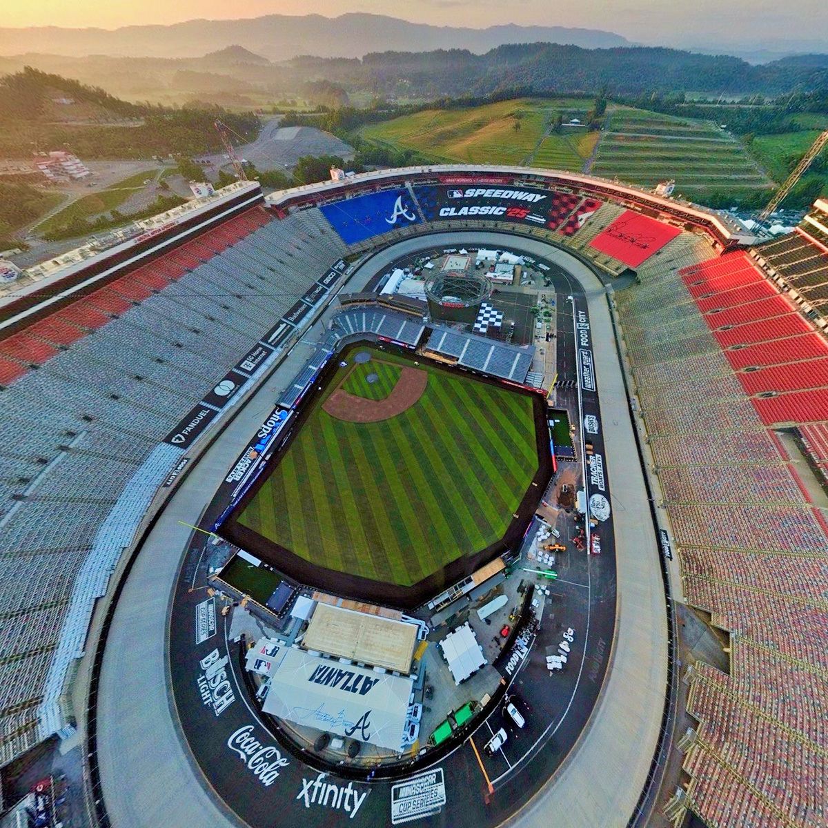 Here's the first look at an official MLB field inside a NASCAR track 🤯

The Speedway Classic will take place next Saturday, Aug. 2nd between the Braves and Reds