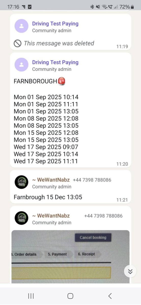 Swarrensearle's tweet photo. @Heidi_Labour still nothing being done about tests. 3 hours is tried to book a test in farnborough today. Website is clicked on one it vanished. Then not even 2 hours later this pops up. It's s disgrace and the whole system and the whole of @DVSAgovuk is a disgrace. https://t.co/DatV3ntRCE