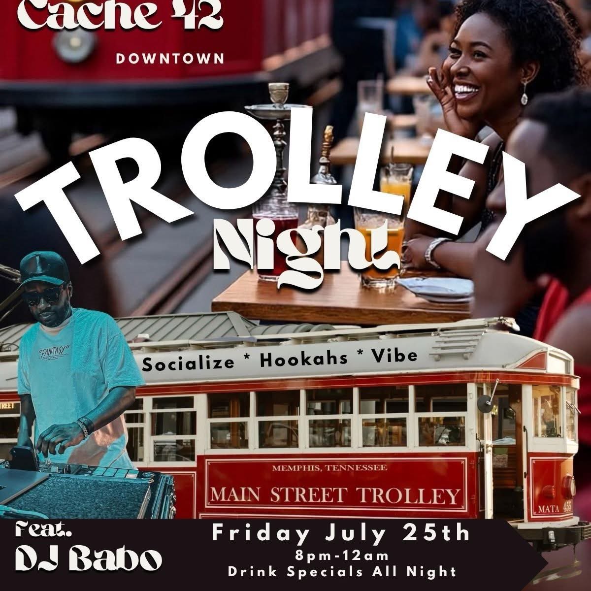 Cache42Downtown's tweet photo. Join us for Trolley Night at Cache 42 Downtown ! Tonight is the perfect Friday night move for drinks, good eats &amp; a unbeatable vibe! #TrolleyNightDowntown Featuring Dj Babo! 🎧🔥📍97 N Main St Memphis, TN 38103 https://t.co/K31n8BIzvm