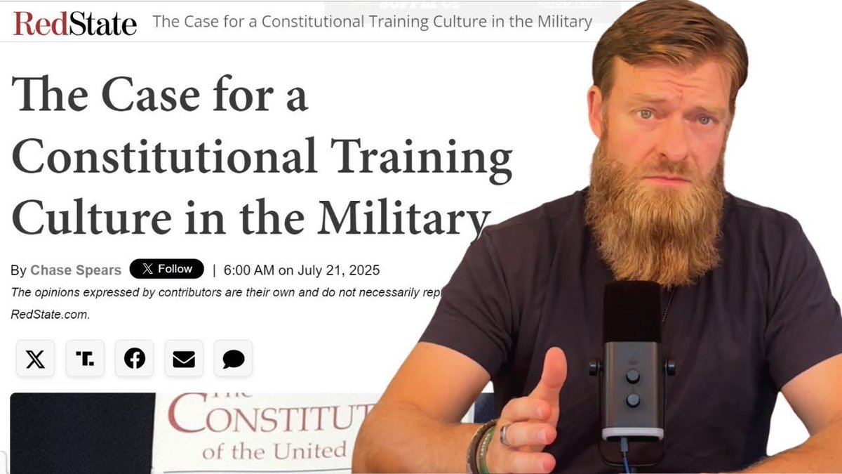 DavisYounts's tweet image. Check out my new video! Also shoutout to @DrChaseSpears for this article!
The Case for a Constitutional Training Culture
youtu.be/j_lz07GVn20
