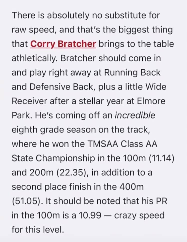 Corry Bratcher (@corrybratcher2) on Twitter photo Blessed to be top 3 ath in Tennessee <a href="/AlPopsFootball/">ππ ππ¨π©π¬</a> <a href="/PrepRedzoneNext/">Prep Redzone ππππ π</a> Blessed to be top 3 ath in Tennessee <a href="/AlPopsFootball/">ππ ππ¨π©π¬</a> <a href="/PrepRedzoneNext/">Prep Redzone ππππ π</a>