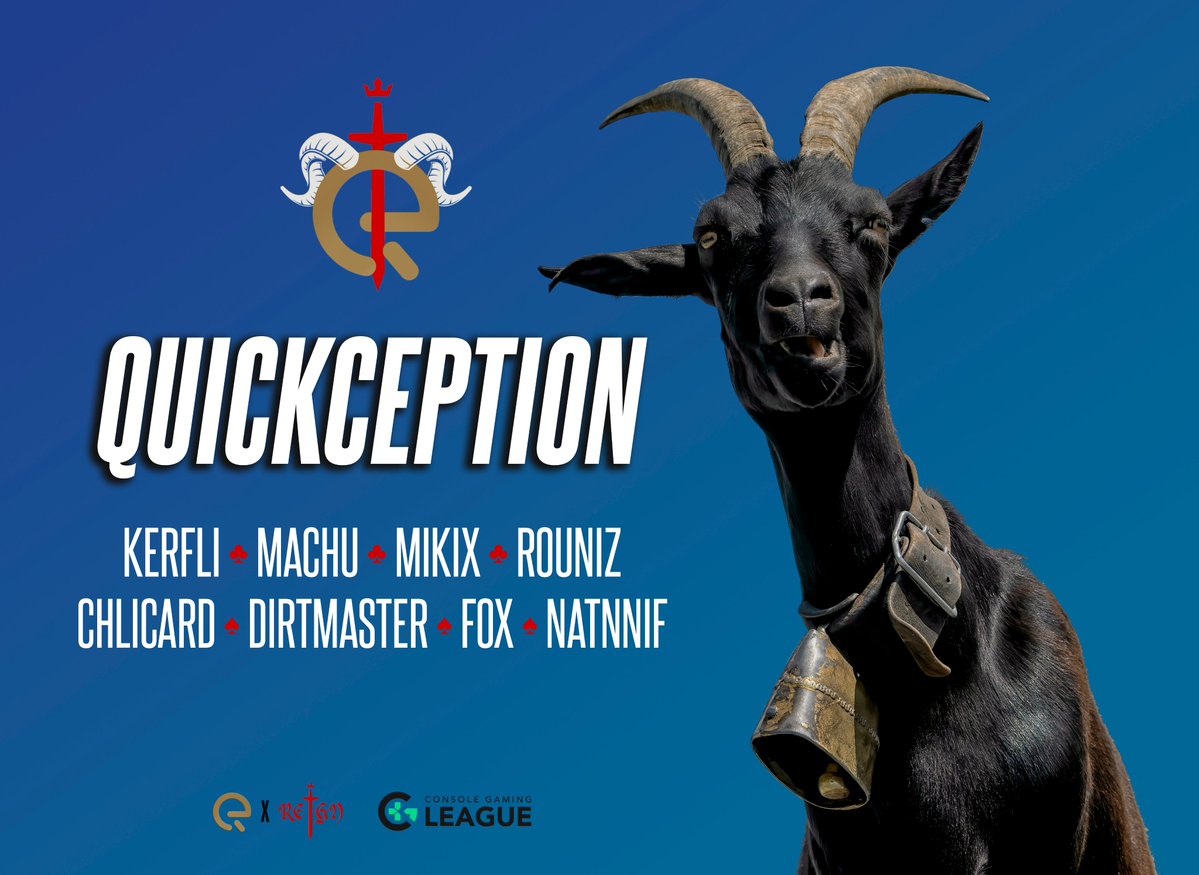 Quick Esports (@quickesports_no) on Twitter photo ๐ฃ GOOD NEWS EVERYONE
Quick Academy are teaming up with <a href="/kasaorg/">Kasa E-sports</a> Reign to play in <a href="/ConsoleGamingLG/">CGL</a> GOATs as ๐๐ช๐๐๐ ๐๐๐ฅ๐ฉ๐๐ค๐ฃ
๐ก๏ธ๐ซ๐ฎ <a href="/kerfli_/">kerfli</a>
๐ก๏ธ๐ซ๐ฎ <a href="/18Machu/">Machu</a>
๐ก๏ธ๐ฎ๐น #mikix
๐ก๏ธ๐ซ๐ฎ <a href="/Rouniz_ow/">Rouniz</a>
๐๐ซ๐ฎ <a href="/Chlicard/">Chlicard</a>
๐๐ณ๐ด <a href="/dirtmaster3000/">Dirt</a>
๐๐ฌ๐ง <a href="/FoxDaBox_/">Fox</a>
๐๐ฌ๐ง <a href="/natnnif/">Natnnif</a> ๐ฃ GOOD NEWS EVERYONE
Quick Academy are teaming up with <a href="/kasaorg/">Kasa E-sports</a> Reign to play in <a href="/ConsoleGamingLG/">CGL</a> GOATs as ๐๐ช๐๐๐ ๐๐๐ฅ๐ฉ๐๐ค๐ฃ
๐ก๏ธ๐ซ๐ฎ <a href="/kerfli_/">kerfli</a>
๐ก๏ธ๐ซ๐ฎ <a href="/18Machu/">Machu</a>
๐ก๏ธ๐ฎ๐น #mikix
๐ก๏ธ๐ซ๐ฎ <a href="/Rouniz_ow/">Rouniz</a>
๐๐ซ๐ฎ <a href="/Chlicard/">Chlicard</a>
๐๐ณ๐ด <a href="/dirtmaster3000/">Dirt</a>
๐๐ฌ๐ง <a href="/FoxDaBox_/">Fox</a>
๐๐ฌ๐ง <a href="/natnnif/">Natnnif</a>