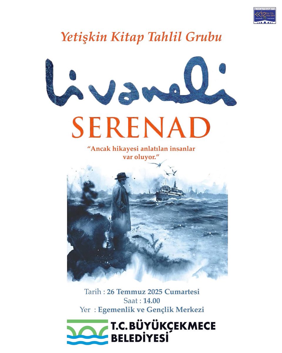 Bu ay Yetişkin Kitap Tahlil Grubu’nda, edebiyatımızın usta kalemi Zülfü Livaneli’nin derin izler bırakan romanı #Serenad’ı birlikte değerlendiriyoruz!

Zülfü Livaneli’nin güçlü anlatımıyla kaleme aldığı “Serenad” romanını konuşmak üzere tüm kitapseverleri buluşmamıza bekliyoruz.