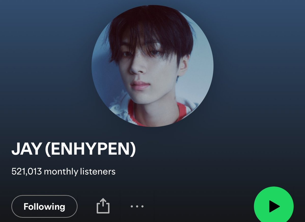 enhapopbase's tweet image. JAY monthly listeners on Spotify:
— 521,013 (+70,733) *new peak