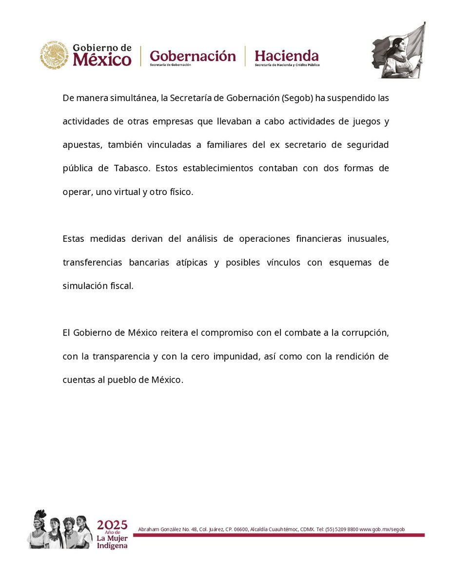 🚨 #ÚltimaHora Congelan cuentas de Hernán Bermúdez Requena, exsecretario de Seguridad de Adán Augusto López.