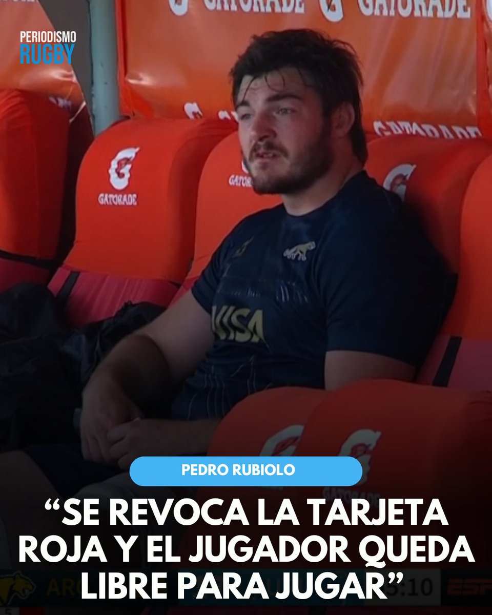 Perrugby's tweet image. ✅🇦🇷 El Comité Disciplinario Independiente decidió no suspender a Pedro Rubiolo tras su expulsión ante Uruguay.
El segunda línea estará disponible para recibir a los All Blacks en el arranque del Rugby Championship.