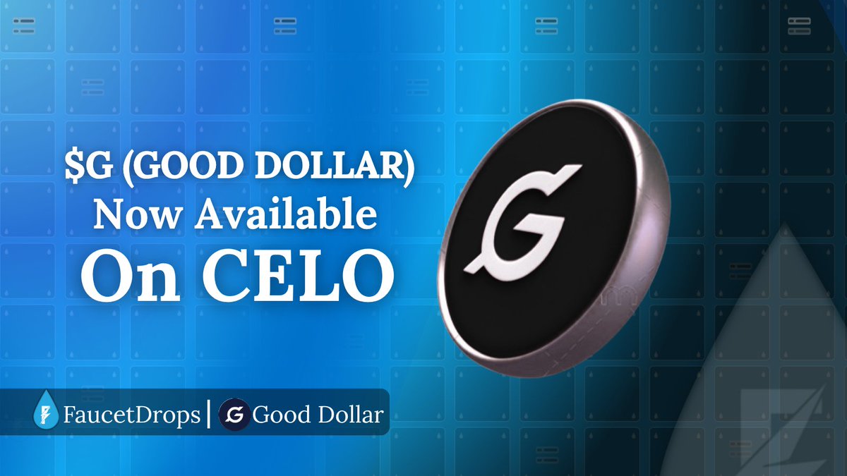 FaucetDrops's tweet photo. Universal Basic Income just got easier to distribute.
$G (GoodDollar) is now live on CELO via Faucet Drops!💧

Create CELO-based faucets and start distributing $G at your events, meetups, or activations.

#GoodDollar #UBI #CELO #FaucetDrops https://t.co/ynzU6rar2q