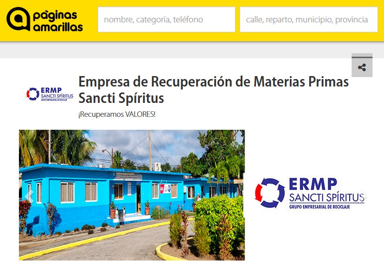 Las <a href="/pamarillas_/">Páginas Amarillas de ETECSA</a> de Etecsa ayudan a difundir que la #ermpss incorpora un nuevo método de pago: el Monedero MiTransfer, junto con efectivo y transferencia, para comprar materiales reciclables.
#SanctiSpíritusEnMarcha
<a href="/comunicaERMPSS/">Comunicadora Reciclaje Sancti Spíritus</a> <a href="/cubarecicla/">CUBARECICLA</a> <a href="/cubadebatecu/">Cubadebate</a> <a href="/DeivyPrezMartn1/">Deivy Pérez Martín</a>