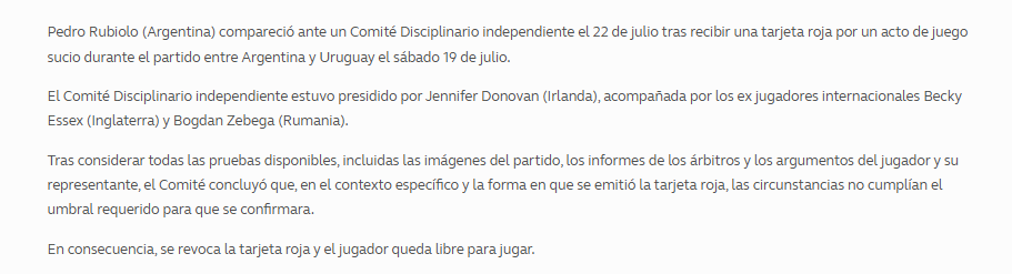 Perrugby's tweet image. ✅🇦🇷 El Comité Disciplinario Independiente decidió no suspender a Pedro Rubiolo tras su expulsión ante Uruguay.
El segunda línea estará disponible para recibir a los All Blacks en el arranque del Rugby Championship.