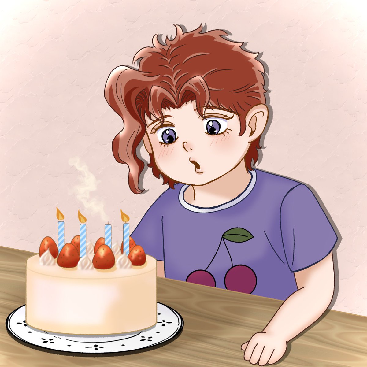 20250215start's tweet image. ちび花京院🍒おめでとう٩( ᐛ )و
誕生日期間まだまだお祝いするぞ〜！
#jjba #jjbafanart