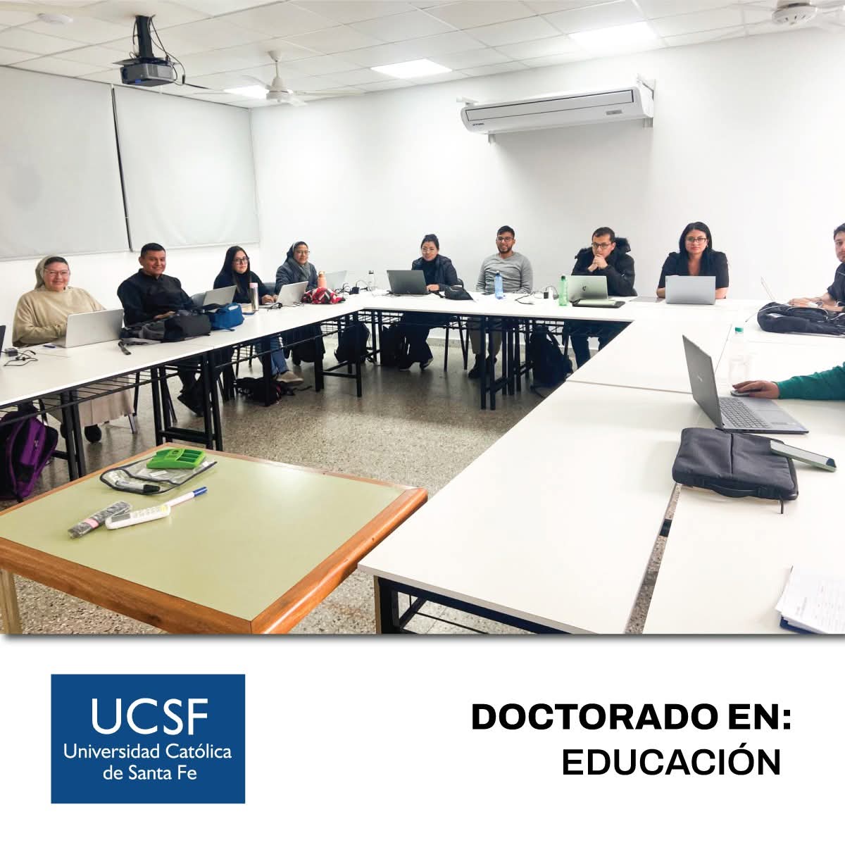 fundefa's tweet image. Nuestros estudiantes del 𝐃𝐨𝐜𝐭𝐨𝐫𝐚𝐝𝐨 𝐞𝐧 𝐄𝐝𝐮𝐜𝐚𝐜𝐢𝐨́𝐧 continúan su formación presencial en la Universidad Católica de Santa Fe, en Argentina. 🇦🇷

👏 ¡Felicitaciones por seguir creciendo académica y profesionalmente en este importante desafío doctoral!