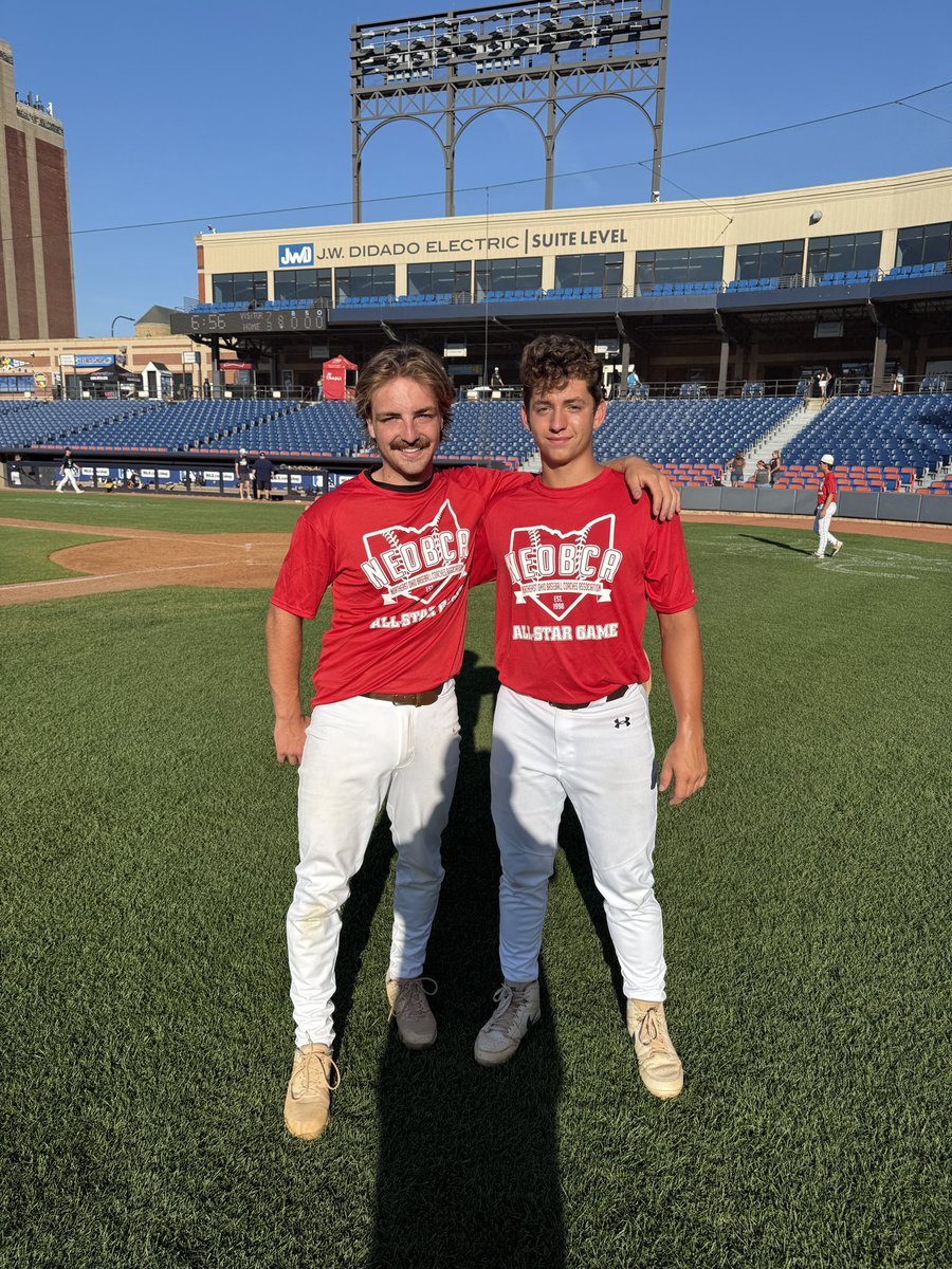 WaynedaleBSB's tweet photo. On Wednesday 2025 seniors Tristan Franks and Shane Coblentz took to Canal Park one last time in the NEOBCA Senior All Star game. Your eyes do not deceive you TFranks through a scoreless inning on the mound. #BearsForLife๐ป https://t.co/D4AHbV49gJ