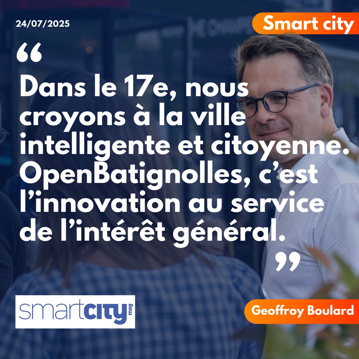 Geoffroy Boulard (@geoffroyboulard) on Twitter photo 🤖 À #Paris17, nous ouvrons les données urbaines pour améliorer la propreté, la mobilité, la tranquillité.
➡️ #OpenBatignolles donne les clés aux innovateurs pour inventer des solutions utiles au service du quotidien.
🗞️ Merci <a href="/SmartCityMag_FR/">Smart City Mag</a> : smartcitymag.fr/article/1677/g… 🤖 À #Paris17, nous ouvrons les données urbaines pour améliorer la propreté, la mobilité, la tranquillité.
➡️ #OpenBatignolles donne les clés aux innovateurs pour inventer des solutions utiles au service du quotidien.
🗞️ Merci <a href="/SmartCityMag_FR/">Smart City Mag</a> : smartcitymag.fr/article/1677/g…