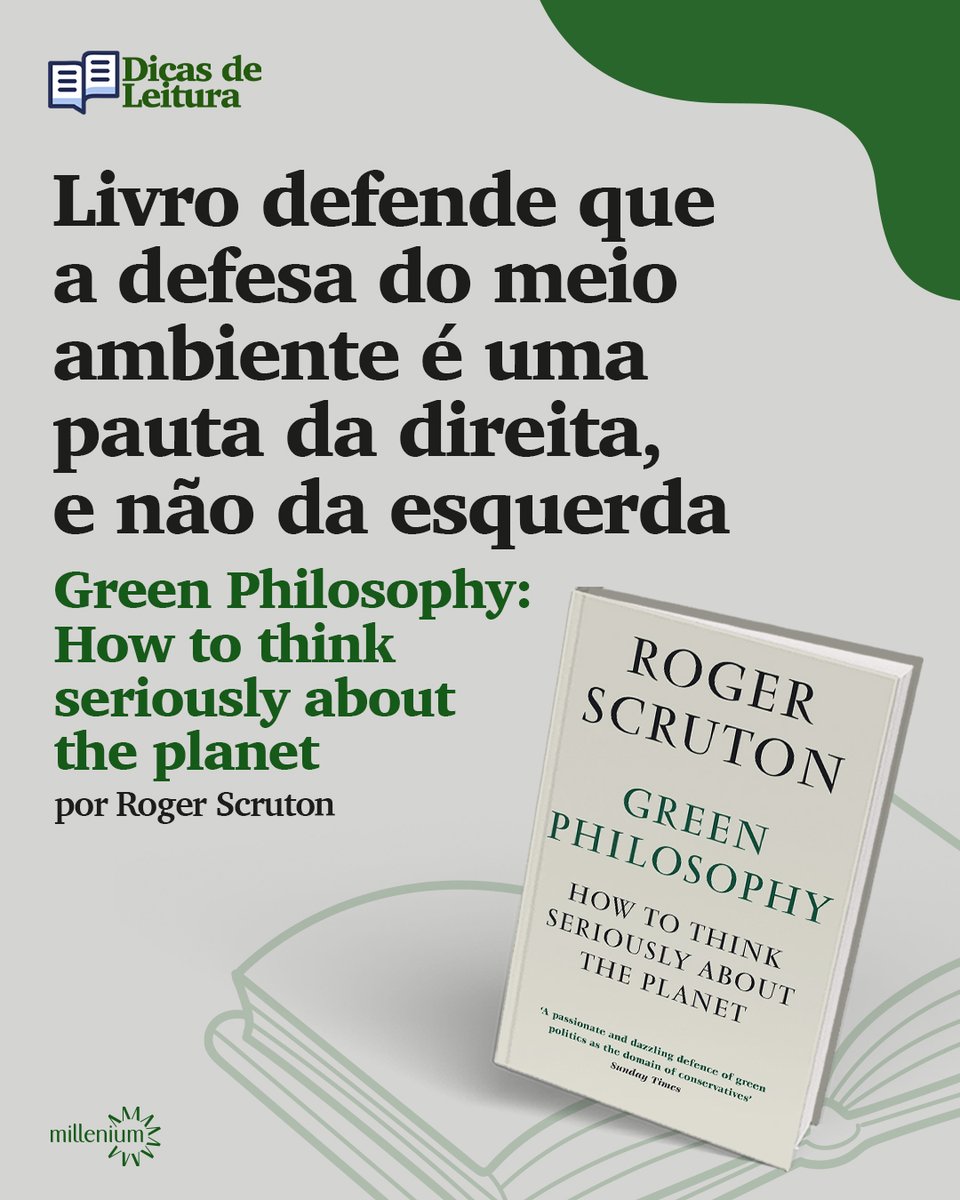 instmillenium's tweet image. Há muito tempo, o debate ambiental é dominado por discursos ideológicos que enxergam o capitalismo e a iniciativa individual como inimigos da natureza. Em Green Philosophy, o filósofo britânico Roger Scruton propõe uma visão diferente, surpreendente, e que faz todo sentido: a…