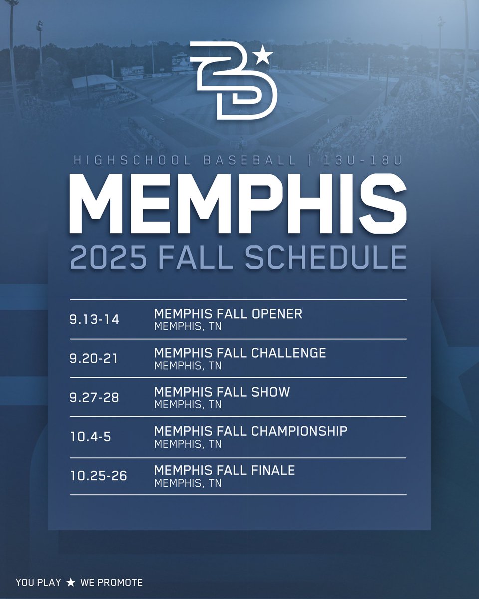 jdock432's tweet photo. Fall High School Events are Posted-  2D Sports 13u-18u events in Memphis are now online.  Full Social Media Coverage with at bats posted on Twitter along with Player of the Game.  We had our biggest year ever this past Summer in Tennessee with Memphis and Nashville. https://t.co/iIzGVyCisd