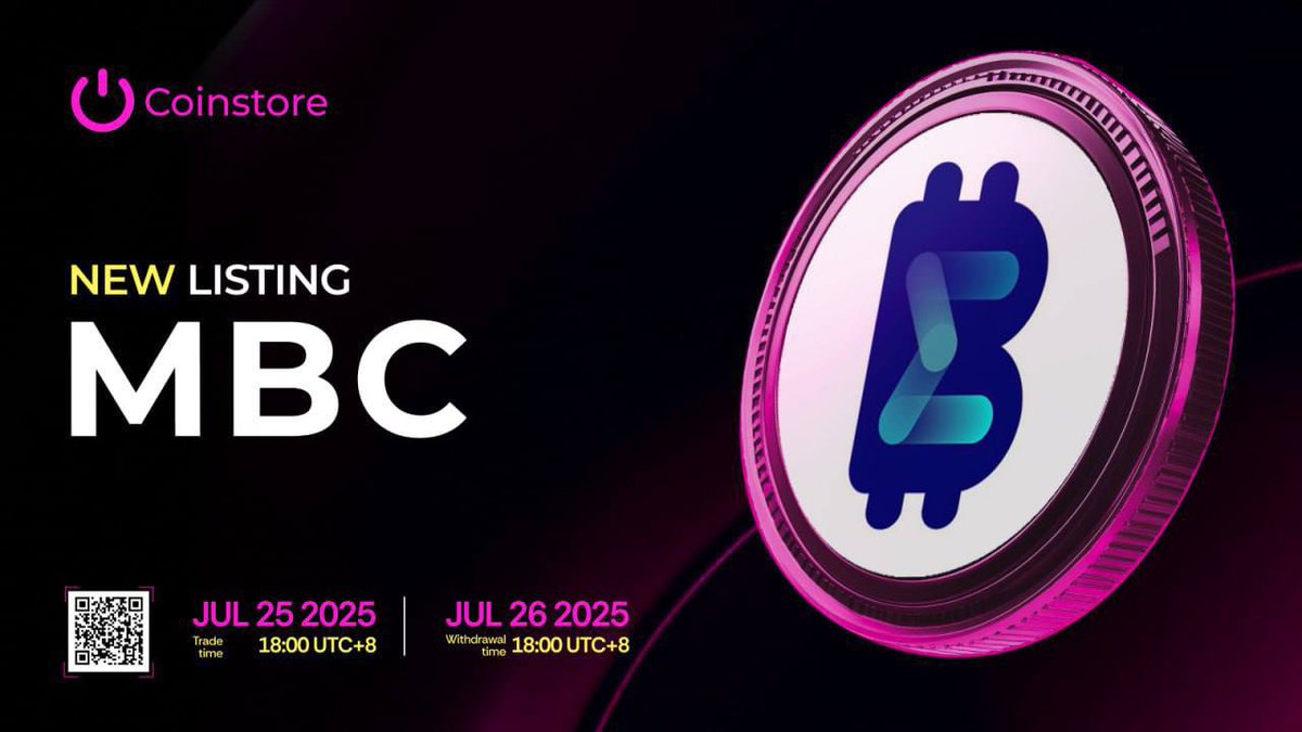 🔥 $MBC just landed on <a href="/CoinstoreExc/">Coinstore</a>!
A Bitcoin fork with brains — MBC is now a token-ready Layer-2.
#MBC #Coinstore #CryptoNews