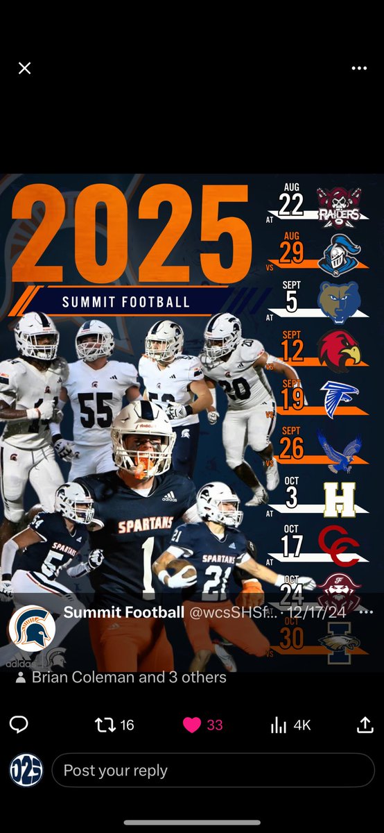 Cover 2 from D2S: 28 days til kickoff.
Today let’s look at the 2025 schedule. New opponents are Coffee Cty, Shelbyville, Lincoln Cty, Hendersonville &amp; Nolensville. Repeat from last year are Spring Hill, Brentwood, Rwood, Franklin, &amp; Indy. 6A Region 6 is a gauntlet each week.