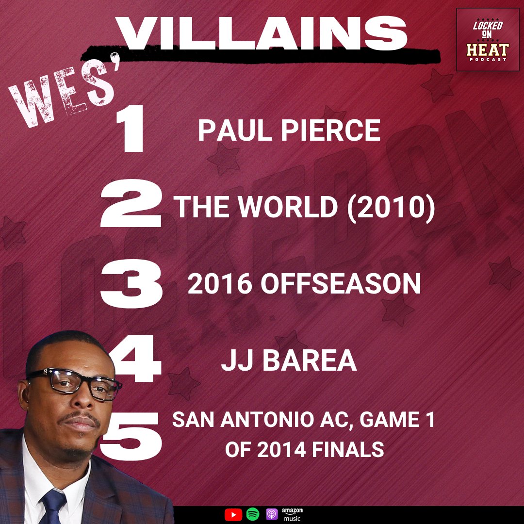 LockedOnHeat's tweet image. .@wcgoldberg and @dramil13 drafted their all-time Miami Heat &quot;Villains.&quot;

Whose team is more villainous?