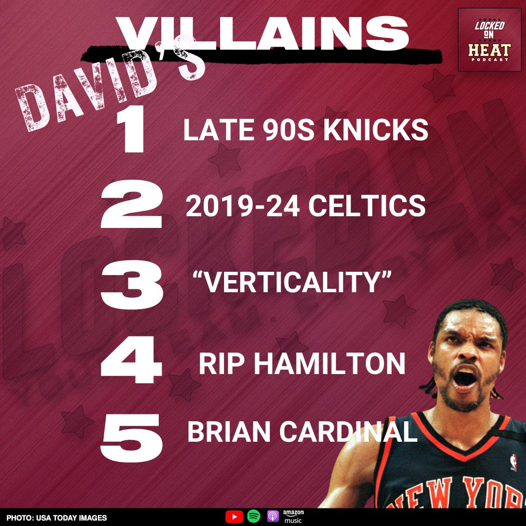 LockedOnHeat's tweet image. .@wcgoldberg and @dramil13 drafted their all-time Miami Heat &quot;Villains.&quot;

Whose team is more villainous?