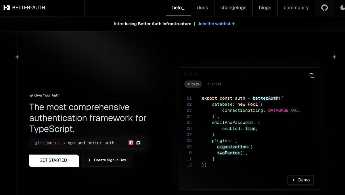 Jamesin Seidel (@seidtweets) on Twitter photo Friday afternoons are for building.
Rewrote our internal login flows to use <a href="/better_auth/">Better Auth</a> - our newest <a href="/chapterone/">Chapter One</a> portfolio company.
10/10 developer experience.
cc: <a href="/imbereket/">Beka</a> ๐ ๐ Friday afternoons are for building.
Rewrote our internal login flows to use <a href="/better_auth/">Better Auth</a> - our newest <a href="/chapterone/">Chapter One</a> portfolio company.
10/10 developer experience.
cc: <a href="/imbereket/">Beka</a> ๐ ๐