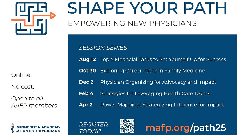 Are you registered for the next SHAPE YOUR PATH session on financial tasks every physician should know? 

📆 Tues., August 12
⏰ 7–8 pm CDT
💻 Online (live via Zoom)

Learn more, get registered &amp; check out other upcoming + past sessions at conta.cc/44MCjmD