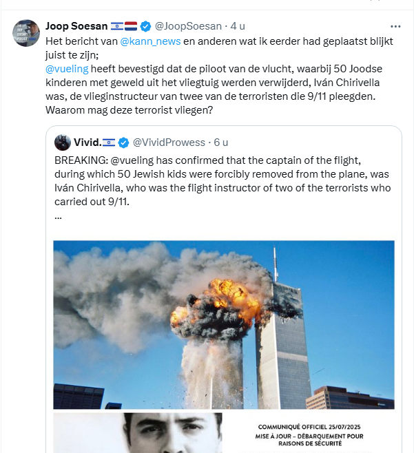 pjvanerp's tweet image. Als je de instructeur die Atta en al-Shehhi een paar maanden les gaf (waarbij ze niet slaagden qua instrumentbheersing) al een terrorist gaat noemen, dan ligt de drempel wel erg laag. Dit lijkt me gewoon laster, @JoopSoesan