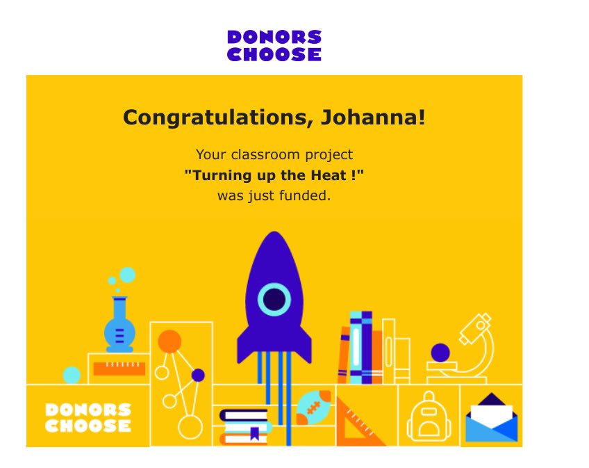 chesser_johanna's tweet image. Thank you @GayleHerrington @SteelCityHelps for sharing. I was funded this morning. One project down and 2 more to go. I appreciate your support.