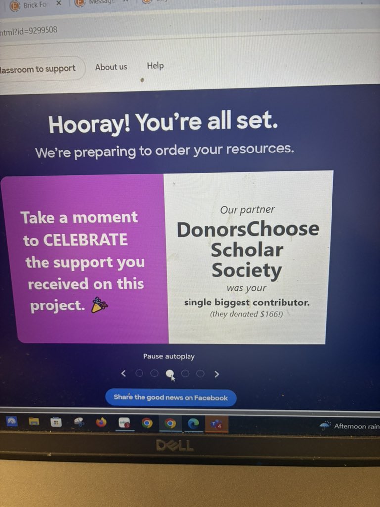 chesser_johanna's tweet image. Thank you @GayleHerrington @SteelCityHelps for sharing. I was funded this morning. One project down and 2 more to go. I appreciate your support.