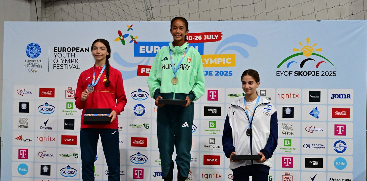 At #EYOFSkopje2025 🇲🇰, Hungary’s Kamilah Arianna Salim 🇭🇺 excelled in both Taekwondo and Athletics!

She won gold in Girls’ -44kg Taekwondo and reached the 2,000m Steeplechase final — a rare double feat.

👇
eurolympic.org/hungarys-kamil…