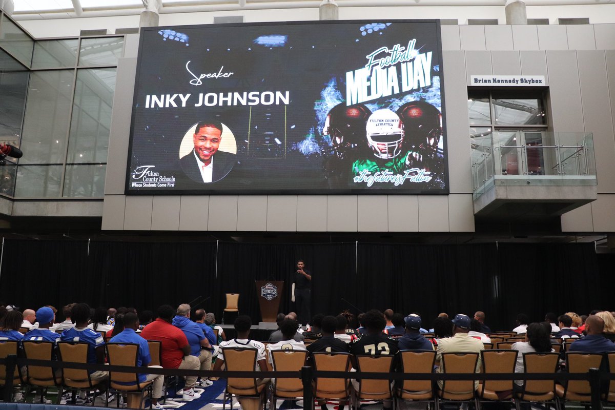 inkyjohnson's tweet photo. It was a true honor to speak at the Fulton County Schools Football Media Day. https://t.co/gAnYFhS9sT