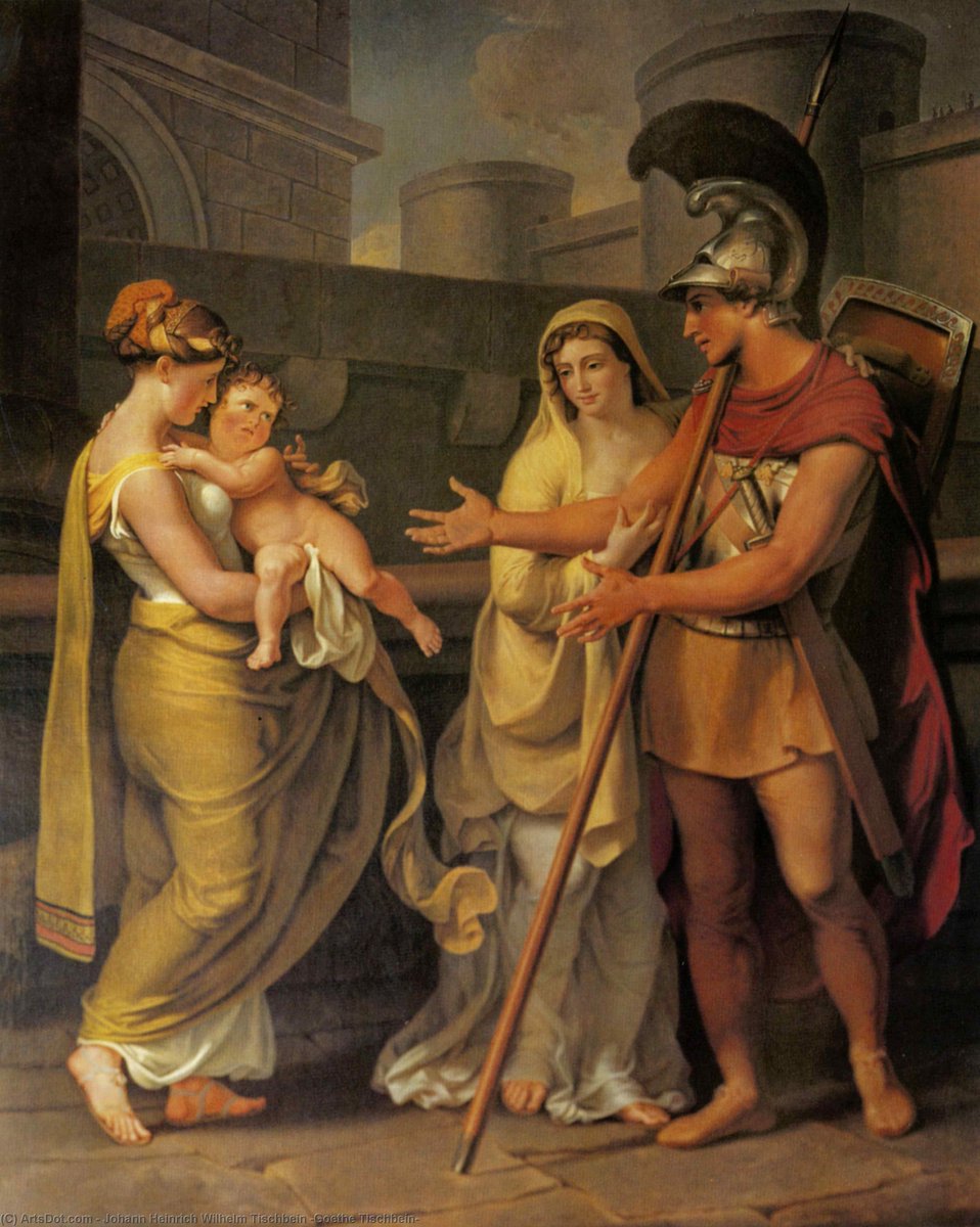 dailyandromache's tweet image. “hector&apos;s departure from andromache”, johann heinrich wilhelm tischbein (1812)