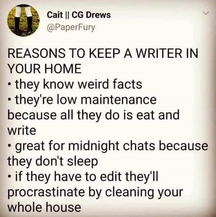 The last one is especially true! Right, author friends? 😂👩‍💻