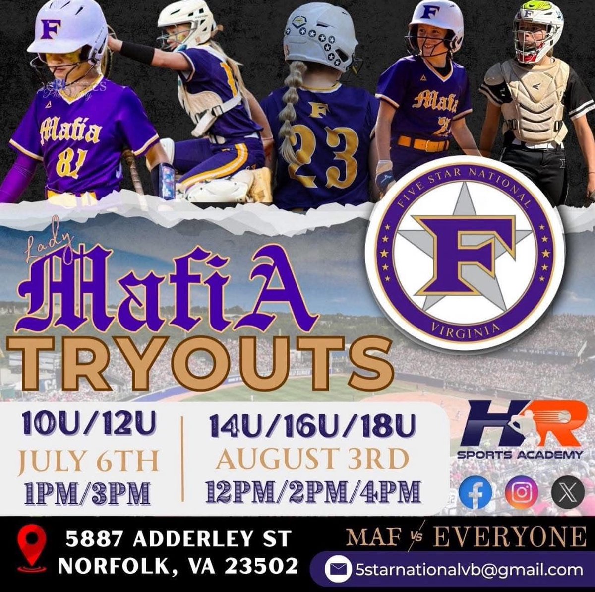 5starnationalva's tweet image. 🔥SOFTBALL TRYOUTS🔥 for our 13u-18u teams are coming up next week!!! Come join us on Aug 3rd at our indoor facility, Hampton Roads Sports Academy and join one of the fastest growing programs on the East Coast! There's a reason we are building ans growing..... it's not by…