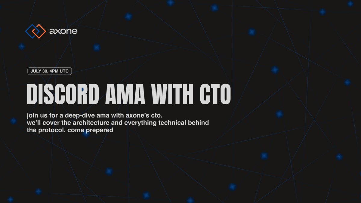 axonexyz's tweet image. 📢 AMA — July 30, 4PM UTC
Join us on Discord for a live AMA with our CTO.
We’ll dive into Axone's tech and answer all your technical questions.
🗓️ July 30
⏰ 4PM UTC
📍discord.com/events/9467599…
Bring your questions. We’ll bring answers.
#Axone #AMA #Web3 #DePIN #TechAMA