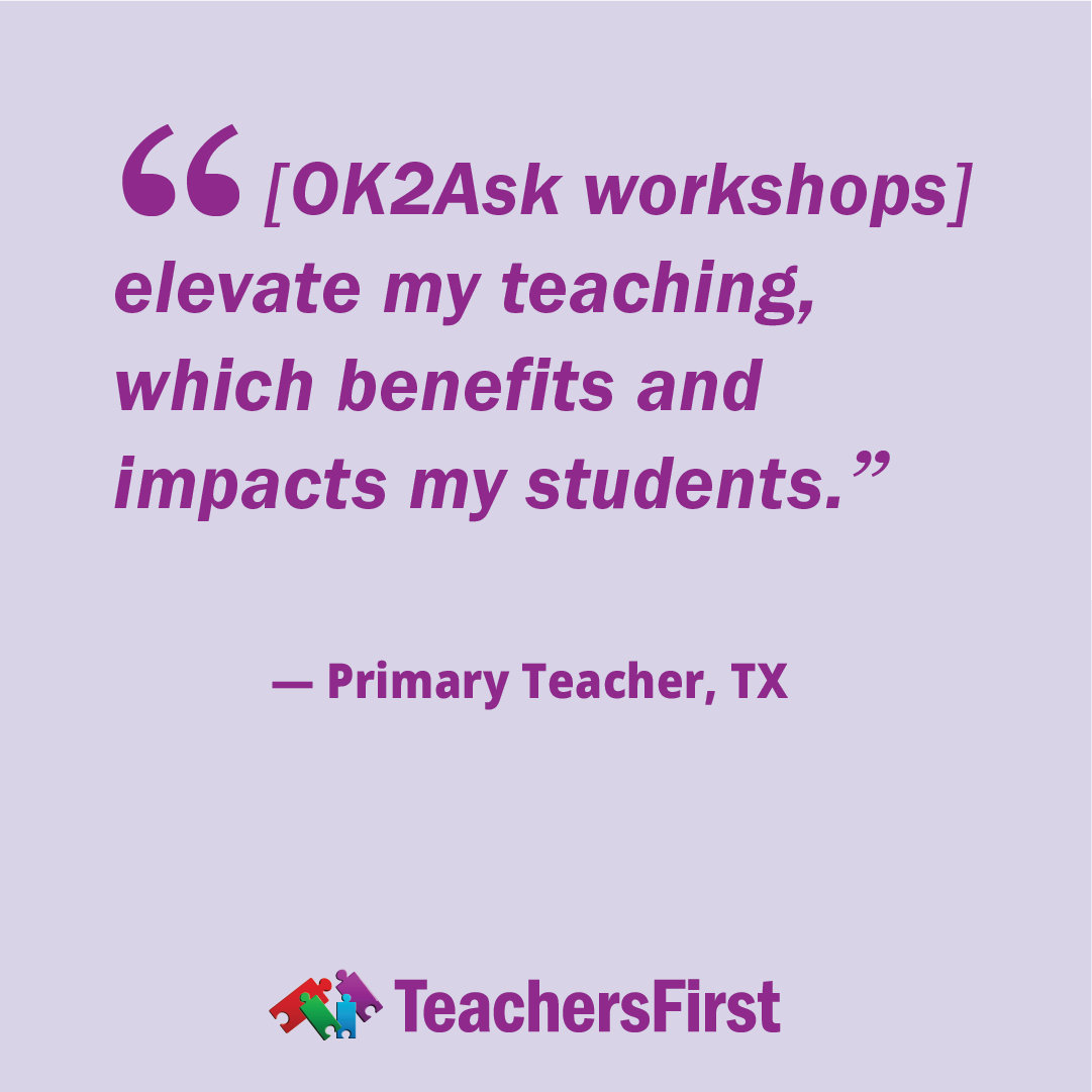 When your PD lifts you up, your students rise too. Join a free OK2Ask workshop and bring something new to your classroom. bit.ly/4l1oUgk