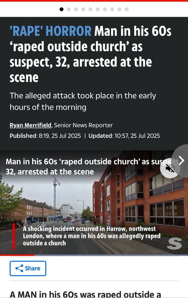 ElenaDynomite's tweet image. The UK Office for National Statistics needs to update their sexual assault graphs.

Currently they show a skyrocketing pattern of increased rape against girls and women.

Soon they may have to include men.

A 60 year old man was raped outside of a church by a “new resident”