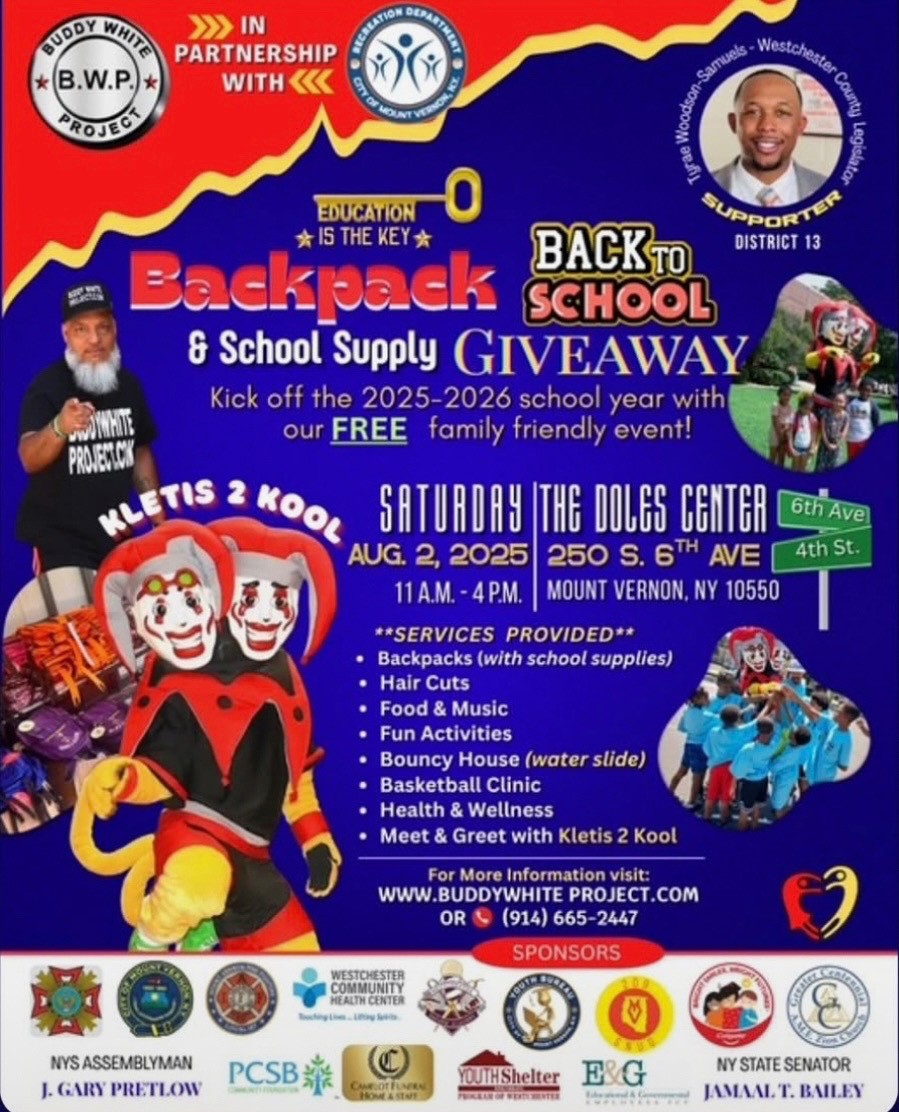 JGPretlow's tweet photo. I’m excited to support The Buddy White Project and the Recreation Department as they host a free backpack and school supply giveaway at The Doles Center on Saturday, August 2, 2025, from 11:00 a.m. to 4:00 p.m. https://t.co/CYlqjw3zv8