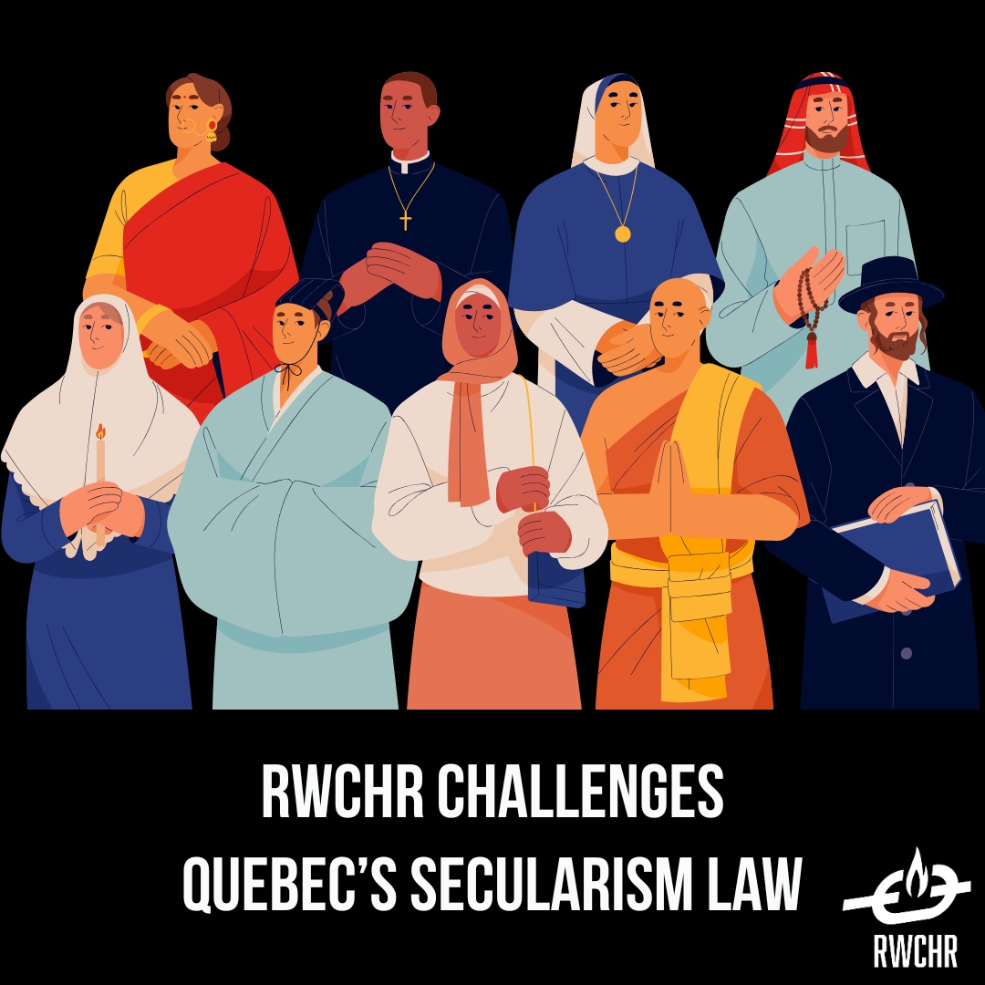 TheRWCHR's tweet image. The RWCHR is pleased to announce that we have been granted leave to intervene in the landmark appeal to the #SupremeCourt of Canada concerning Quebec’s secularism law, #Bill21.
The case is about the constitutionality of Quebec's Act Respecting the Laicity of the State, which…