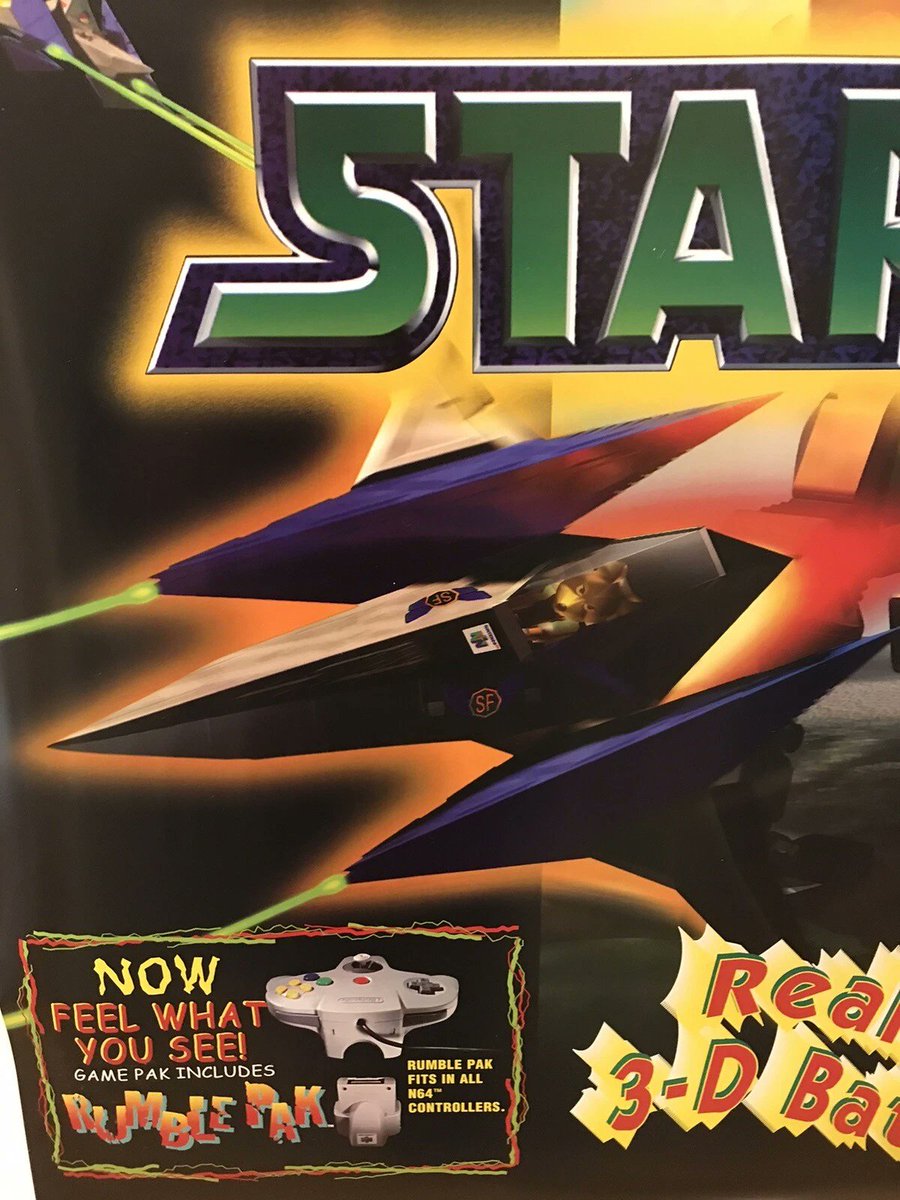 AndrossSF0's tweet photo. A vinyl Star Fox 64 store display banner used to promote the game. Pics via ebay.

#starfox #starfox64 #n64 #nintendo64 #Nintendo https://t.co/oUshDy9AJP