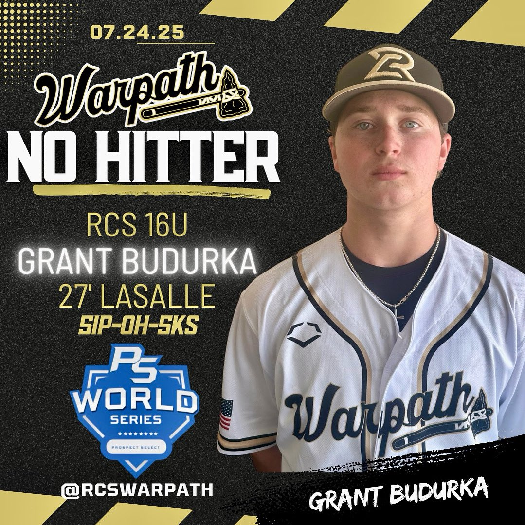 🚨 No-Hitter Alert! 🚨

Congrats to Grant Budurka (2027, LaSalle College Prep) on tossing a no-hitter yesterday for RCS 16U Gold at the Prospect Select Northeast World Series in Philly!

This marks back-to-back strong outings for the RHP, who’s building an impressive resume