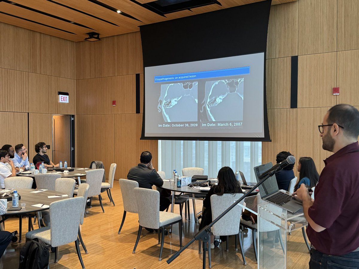 TareqKass's tweet image. Dr. Abdalkader talking about venous stenting for IIH at our CHICAGO course!!