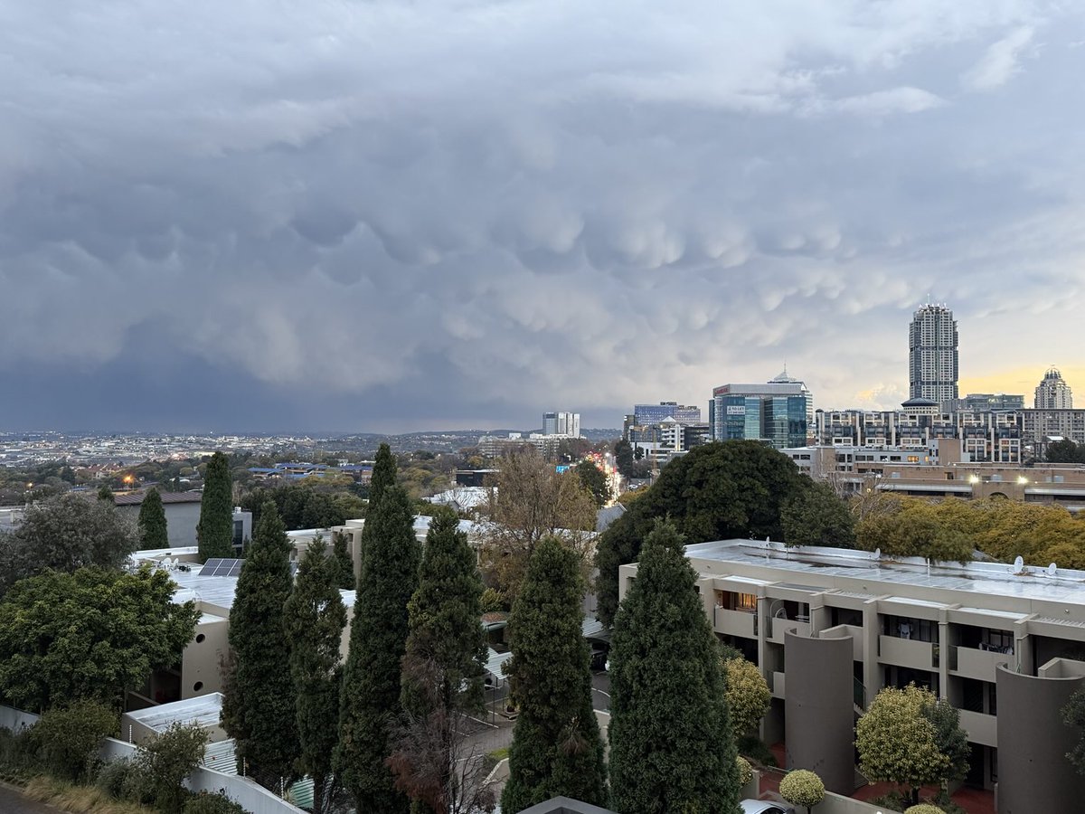 Hail clouds above Sandton. Friday 25th July 2025.