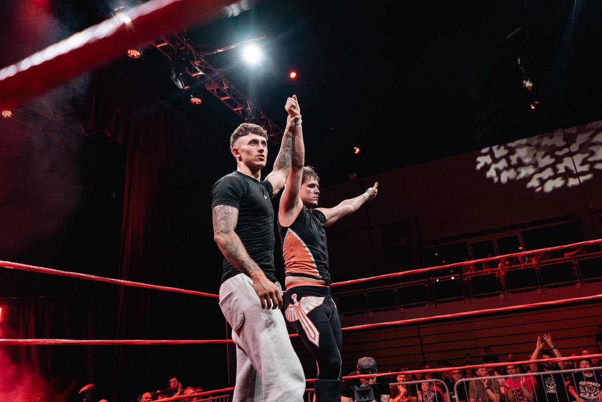 BritWresRev's tweet image. When Bred 4 Better’s scheduled opponents for VIVA LA REVOLUTION had to withdraw, JOSEPH CONNERS was able to pull some strings to get Riley & Brady added to the T.L.C. match.
But he wanted some of the action too and issued an open challenge to any man, woman, girl, or … BOI!…