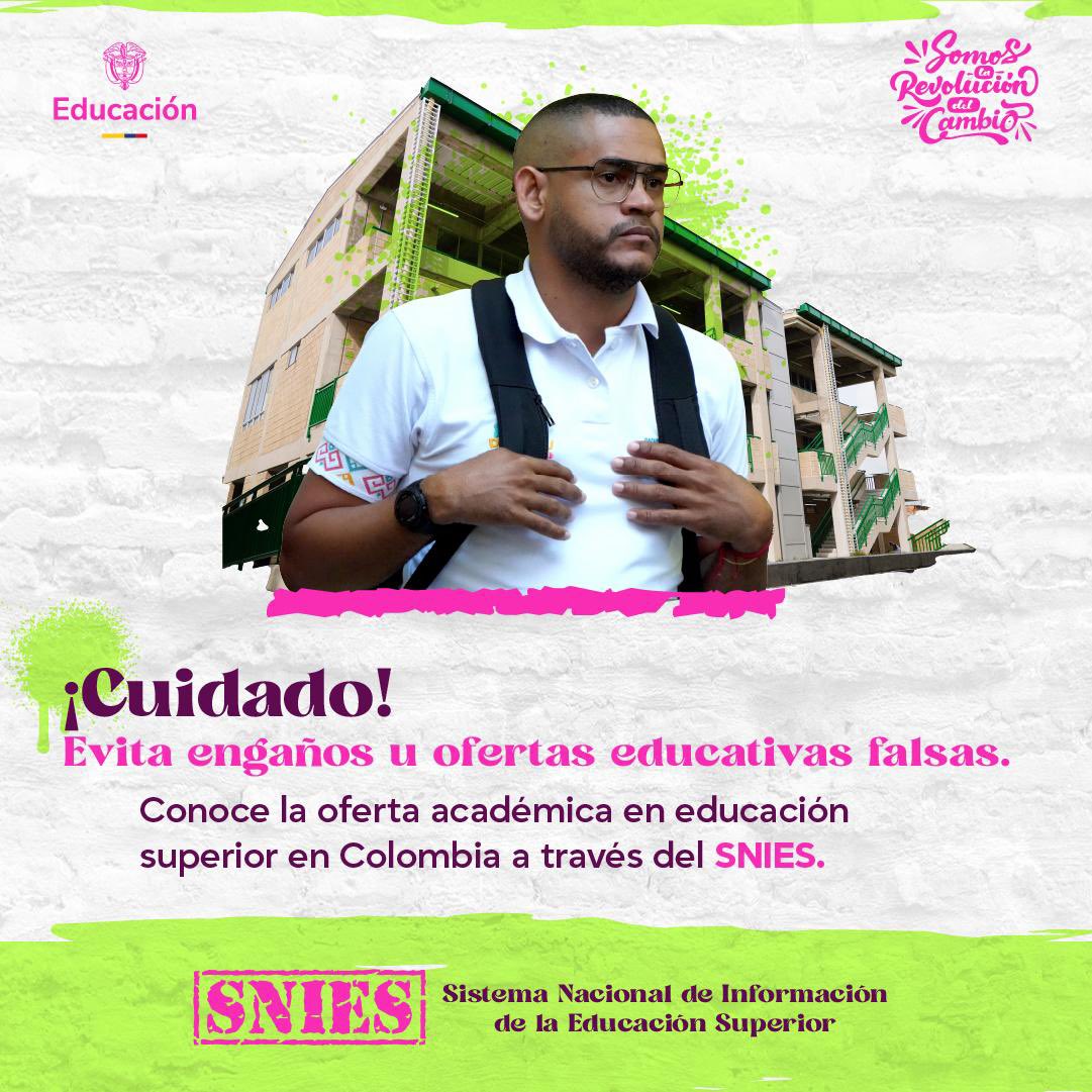 Mineducacion's tweet image. ¿Buscando qué estudiar? La respuesta está en tu ❤️ y en el #SNIES, la plataforma oficial del @Mineducacion, donde podrás validar la idoneidad y calidad de más de 16.000 programas y 305 Instituciones de Educación Superior.
Entra, compara y decide 👉 mineducacion.gov.co/portal/salapre…