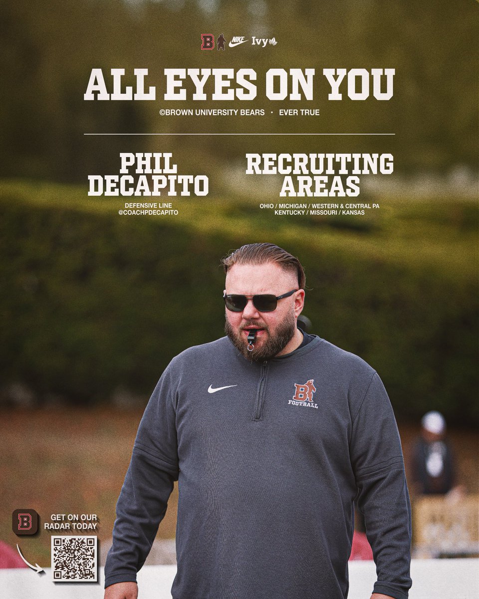 BrownU_Football's tweet image. 🚨🚨 Class of 2027 🚨🚨
Know your Area Coach❗️
🟤 Ohio
🔴 Western / Central Pennsylvania
🟤 Michigan
🔴 Kentucky
🟤 Missouri
🔴 Kansas
Make sure to connect with our Defensive Line Coach @CoachPDeCapito