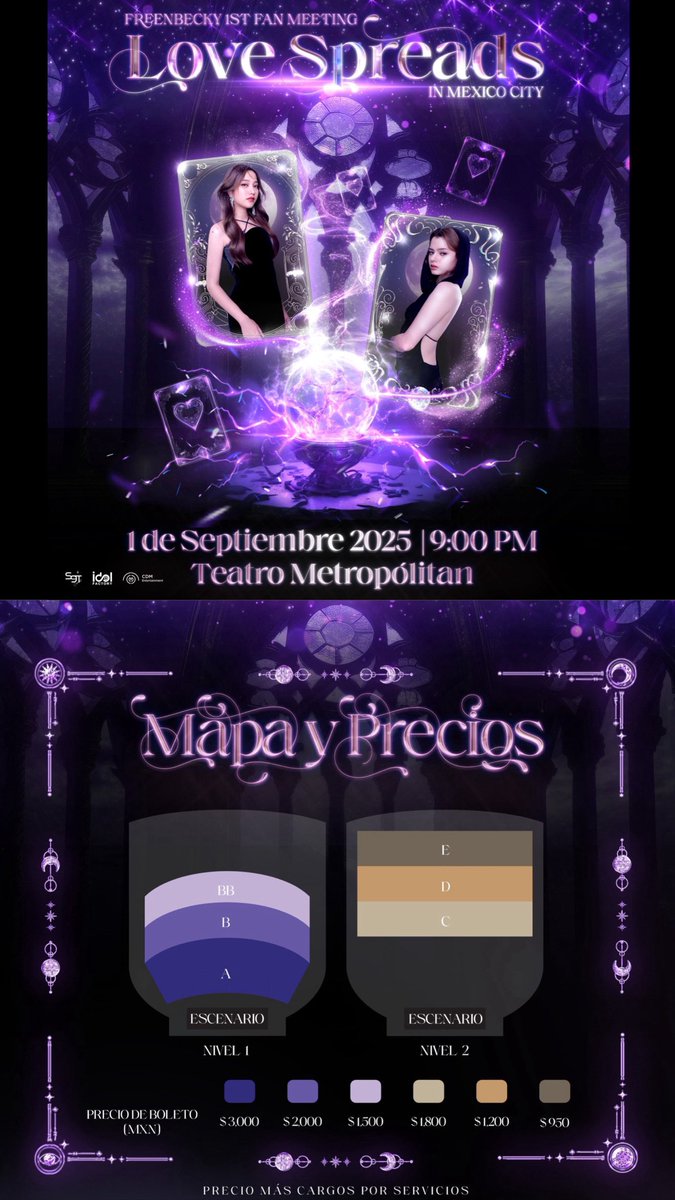 ailoviutl's tweet image. 🌐💜 FREENBECKY 🌐💜
1ST FAN MEETING Love Spreads
🗓️ Lunes 1 de Septiembre del 2025 🗓️
🏟️ Teatro Metropólitan 🏟️
📍 CDMX📍 🇲🇽 México 🇲🇽

🎫 Preventa Banamex 11:00 AM 🎫 Únicamente tarjetas Débito y Crédito Banamex 🎫 Límite de Compra: 6 Boletos 🎫 Lobby 10:46 AM

Link:…