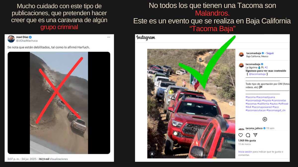 Foro_Militar's tweet photo. ⚠️Mucho cuidado con este tipo de publicaciones, pudieran ser mañosos que están llorando por la llegada de Murciélagos del Ejército mexicano🪖🇲🇽

En realidad es una caravana de un evento "Tacoma Baja", y el simple hecho de tener este vehículo, no quiere decir que sean malandros https://t.co/EPdyAkSmGr